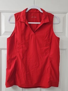 Women’s Collared Sleeveless Tank Top - Red